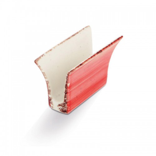 Подставка для салфеток из фарфора красного цвета